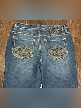 Code Bleu Marielle Slim Straight Denim Embellished Pockets Jeans Women’s 6